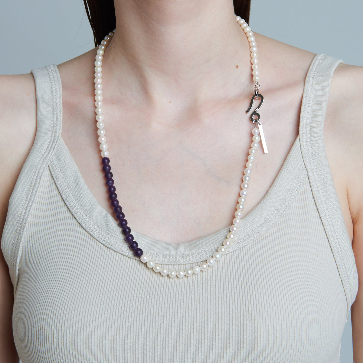 Akoya baby pearl necklace with Amethyst / 60cm, 5.5-6mm – AYUS