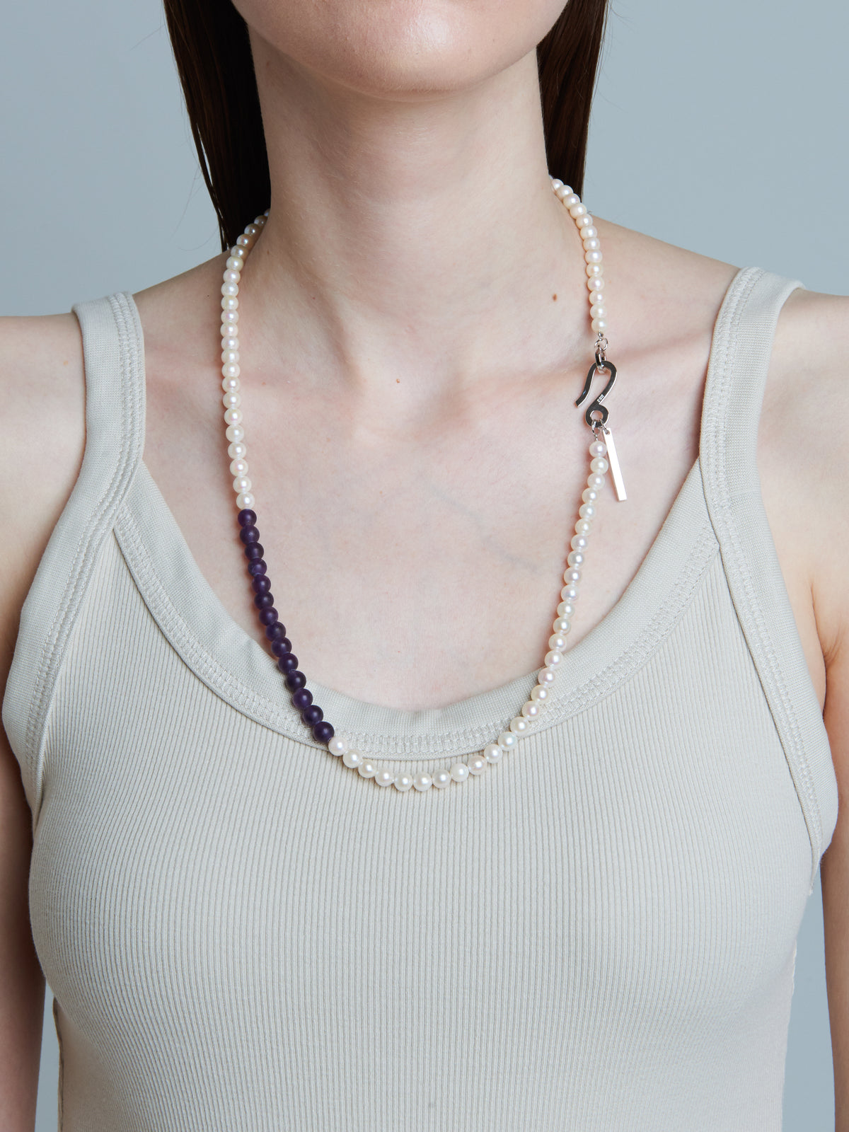 Akoya baby pearl necklace with Amethyst / 60cm, 5.5-6mm – AYUS